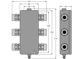 IP67 Junction Box, 4-Channel JBBS-49SC-T415B/EX IP67 Junction Box, 4-Channel JBBS-49SC-T415B/EX