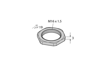  SECHSKANTMUTTER M16X1.5. SW19