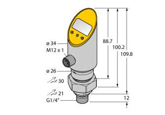 Pressure Sensor (Rotatable) PS01VR-504-2UPN8X-H1141/3GD Pressure Sensor (Rotatable) PS01VR-504-2UPN8X-H1141/3GD