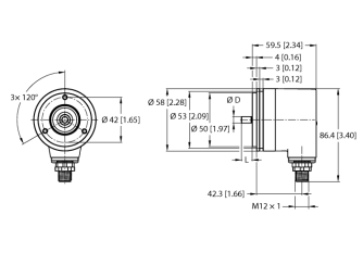 Absolute Rotary Encoder - Multiturn REM-103SA1S-5C13S12M-H1181