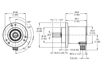 Absolute Rotary Encoder - Multiturn REM-116T6C-8BAL-H1151 Absolute Rotary Encoder - Multiturn REM-116T6C-8BAL-H1151