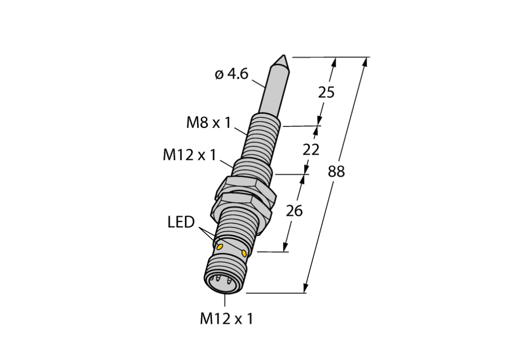 Magnetic Field Sensor NIMFE-M12/4.6L88-UP6X-H1141 Magnetic Field Sensor NIMFE-M12/4.6L88-UP6X-H1141