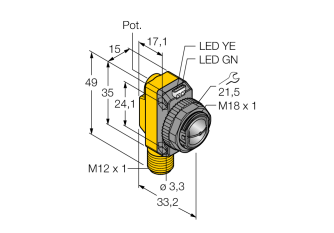 Photoelectric Sensor QS18VP6CV15Q8