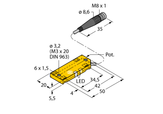 Capacitive Sensor BCE10-QF5.5-AN6X2-0.3-PSG3M Capacitive Sensor BCE10-QF5.5-AN6X2-0.3-PSG3M