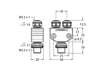 2-Way Splitter VB2-FSM5-2FKM5 2-Way Splitter VB2-FSM5-2FKM5