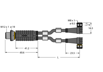 2-Way Splitter VBRS4.4-2PKW3M-0.3/0.3/TEL