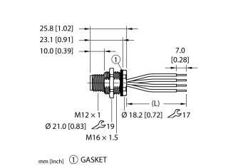 M12 Power Flange FSFD46PT-2/M16